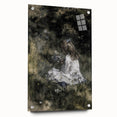 Dark Academia Wall Art - Thoughtful Girl with Flowers for Moody Decor
