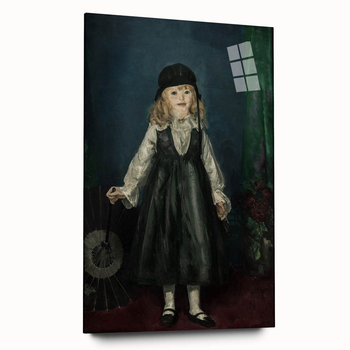 Dark Academia Wall Art - Vintage Gothic Portrait of a Child in Black Dress