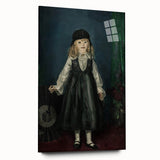 Dark Academia Wall Art - Vintage Gothic Portrait of a Child in Black Dress