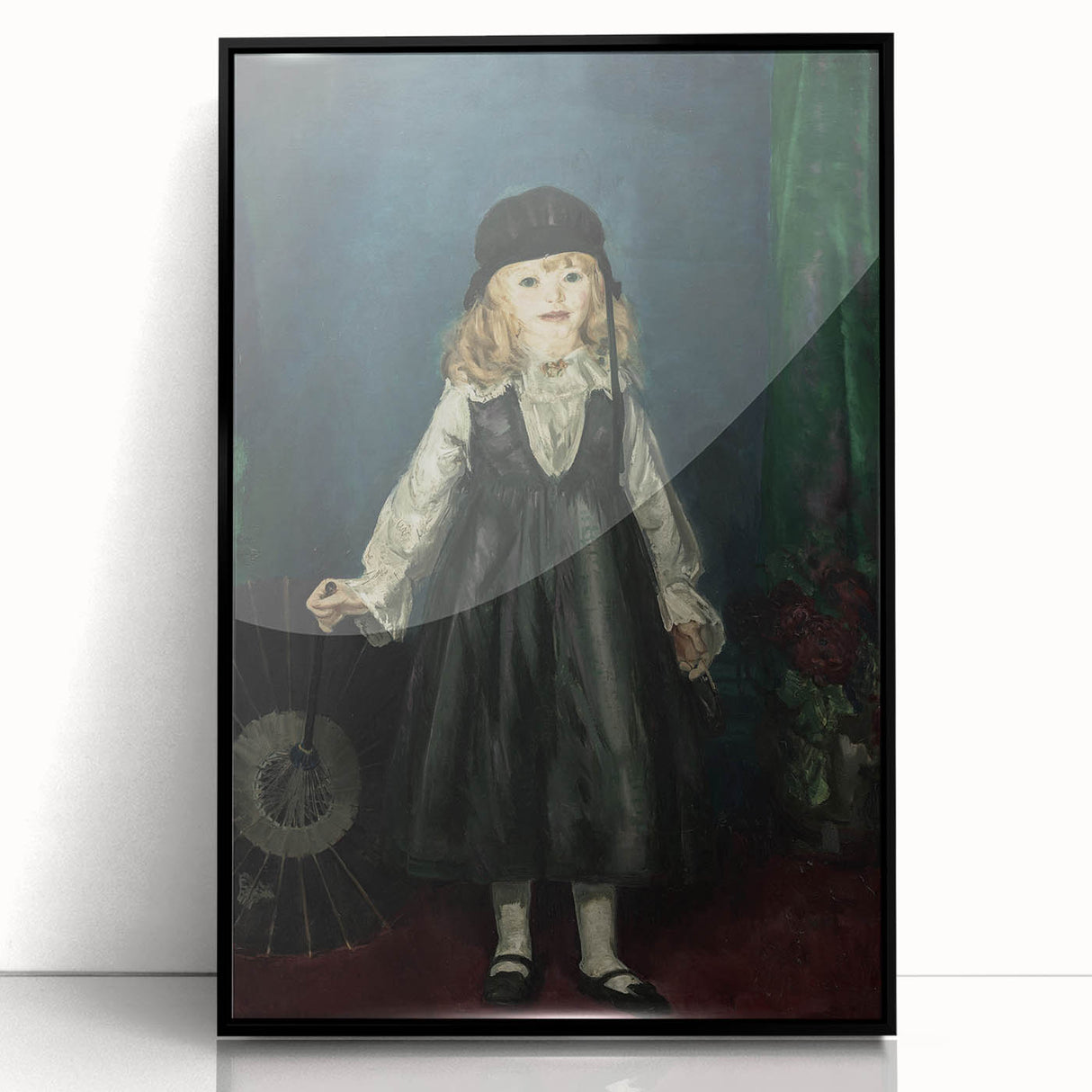 Dark Academia Wall Art - Vintage Gothic Portrait of a Child in Black Dress