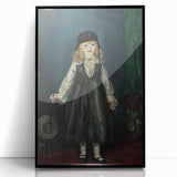 Dark Academia Wall Art - Vintage Gothic Portrait of a Child in Black Dress