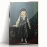 Dark Academia Wall Art - Vintage Gothic Portrait of a Child in Black Dress