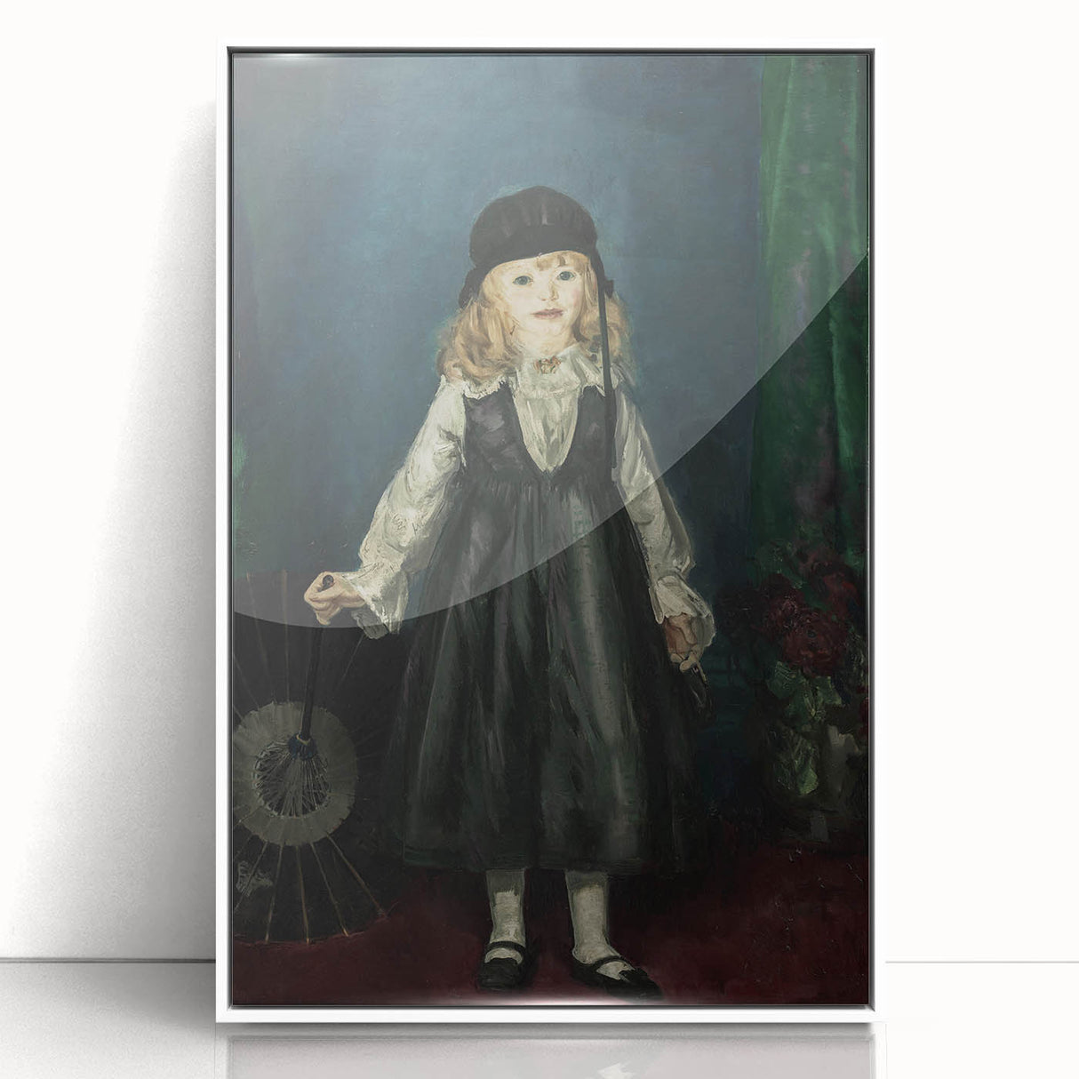 Dark Academia Wall Art - Vintage Gothic Portrait of a Child in Black Dress