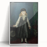 Dark Academia Wall Art - Vintage Gothic Portrait of a Child in Black Dress
