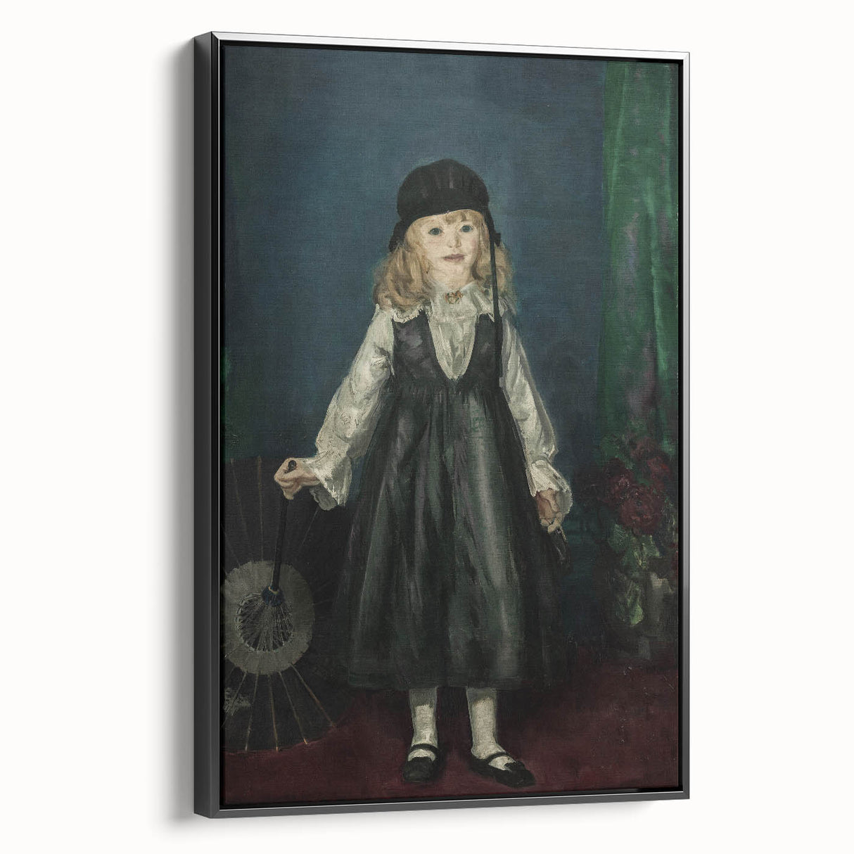 Dark Academia Wall Art - Vintage Gothic Portrait of a Child in Black Dress