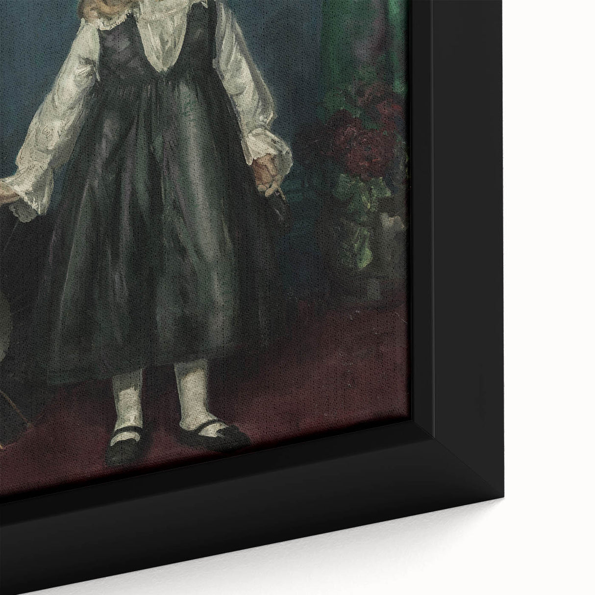 Dark Academia Wall Art - Vintage Gothic Portrait of a Child in Black Dress