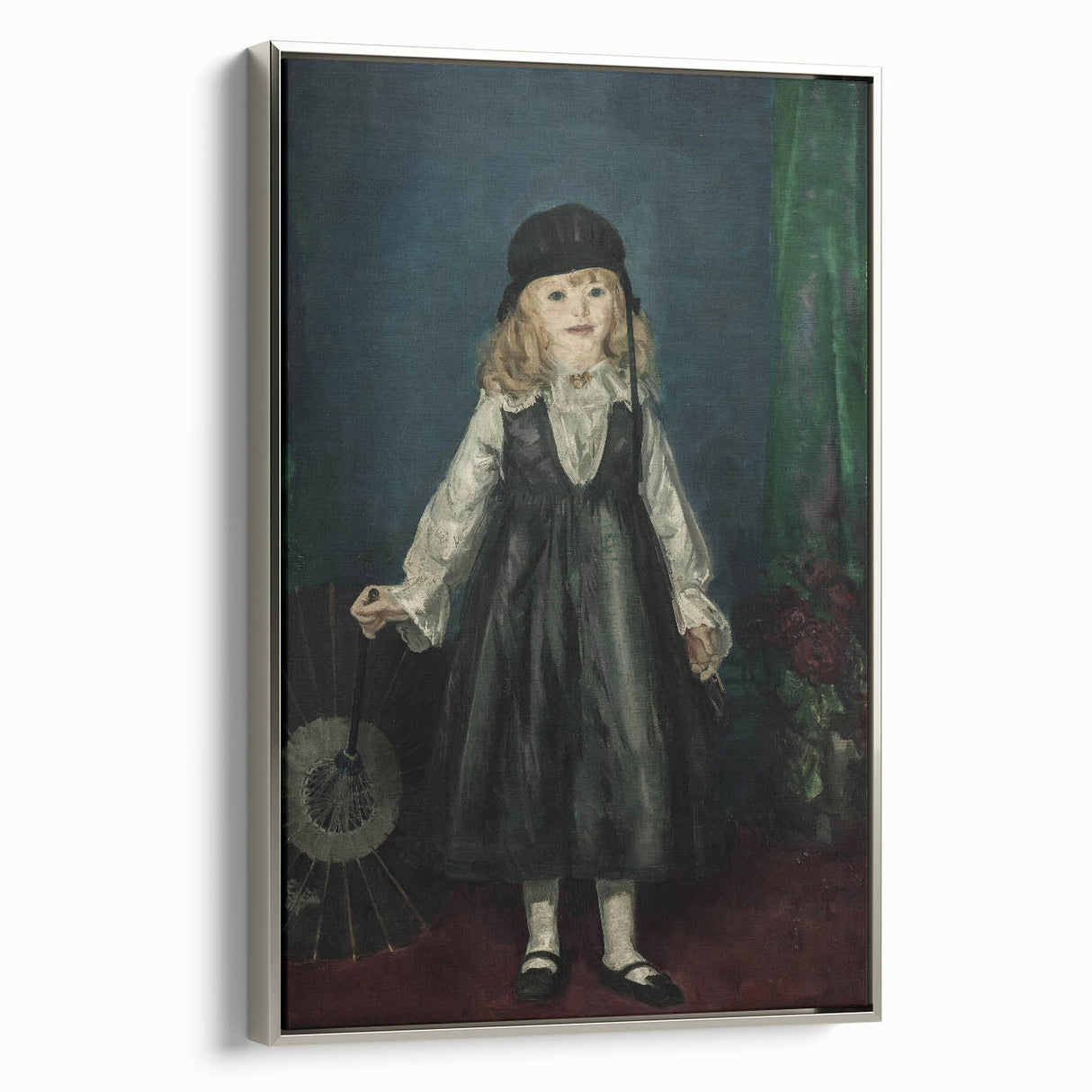 Dark Academia Wall Art - Vintage Gothic Portrait of a Child in Black Dress