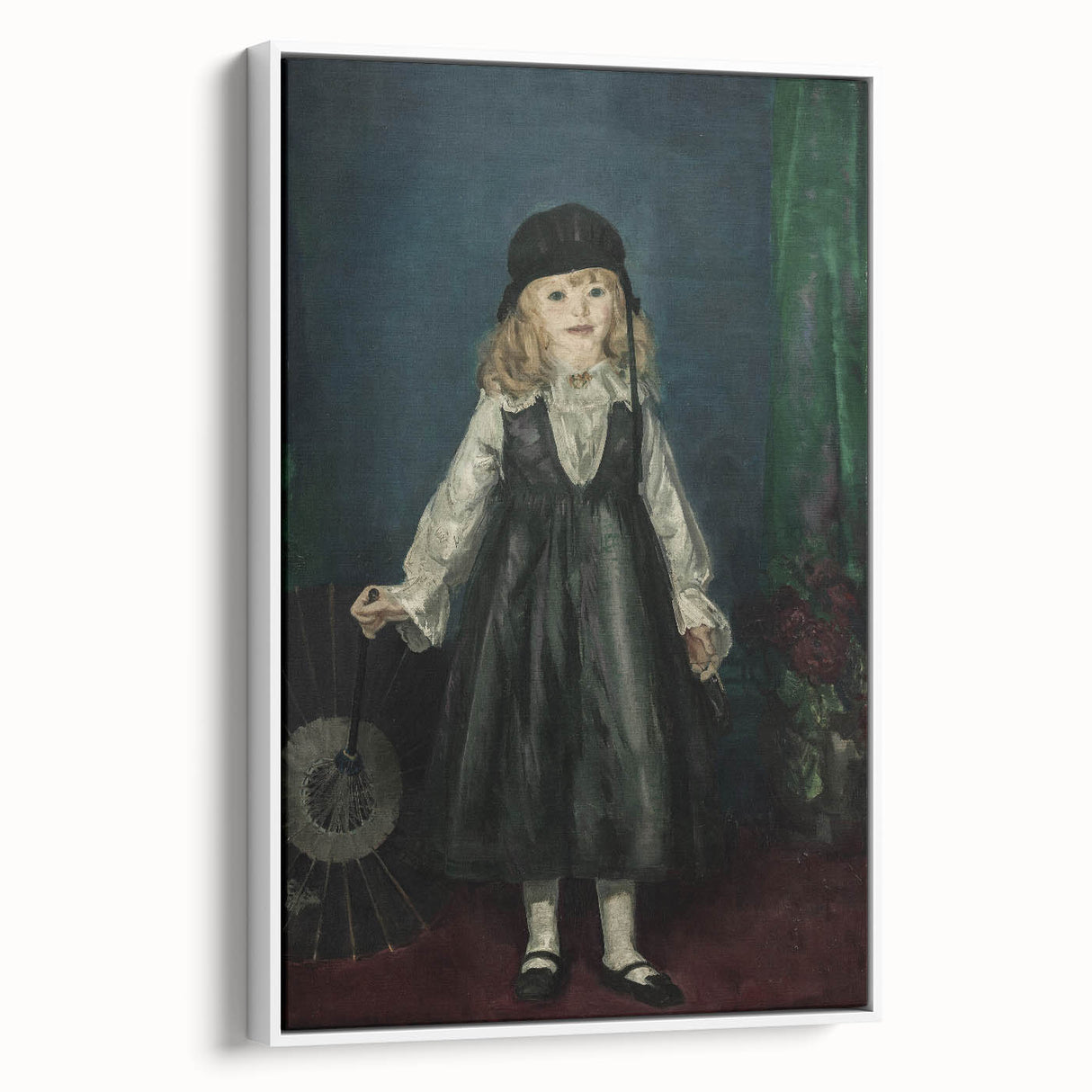 Dark Academia Wall Art - Vintage Gothic Portrait of a Child in Black Dress