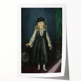 Dark Academia Wall Art - Vintage Gothic Portrait of a Child in Black Dress