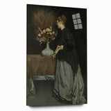 Dark Academia Wall Art - Vintage Gothic Portrait with Floral Elegance