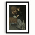 Dark Academia Wall Art - Vintage Gothic Portrait with Floral Elegance
