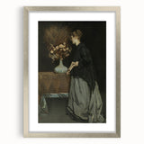 Dark Academia Wall Art - Vintage Gothic Portrait with Floral Elegance