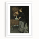 Dark Academia Wall Art - Vintage Gothic Portrait with Floral Elegance