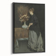 Dark Academia Wall Art - Vintage Gothic Portrait with Floral Elegance