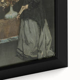 Dark Academia Wall Art - Vintage Gothic Portrait with Floral Elegance