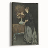 Dark Academia Wall Art - Vintage Gothic Portrait with Floral Elegance