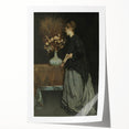 Dark Academia Wall Art - Vintage Gothic Portrait with Floral Elegance