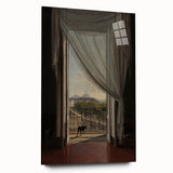 Dark Academia Wall Art - Shadowy Balcony View with Vintage Charm