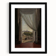 Dark Academia Wall Art - Shadowy Balcony View with Vintage Charm