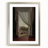 Dark Academia Wall Art - Shadowy Balcony View with Vintage Charm