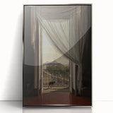 Dark Academia Wall Art - Shadowy Balcony View with Vintage Charm