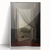 Dark Academia Wall Art - Shadowy Balcony View with Vintage Charm