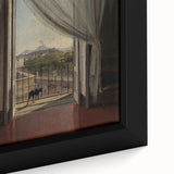 Dark Academia Wall Art - Shadowy Balcony View with Vintage Charm