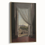 Dark Academia Wall Art - Shadowy Balcony View with Vintage Charm