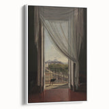 Dark Academia Wall Art - Shadowy Balcony View with Vintage Charm