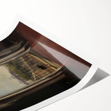 Dark Academia Wall Art - Shadowy Balcony View with Vintage Charm