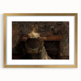 Figure at Desk in Dim Room – Dark Academia Wall Art, Vintage Gothic Prints