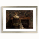 Figure at Desk in Dim Room – Dark Academia Wall Art, Vintage Gothic Prints