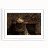 Figure at Desk in Dim Room – Dark Academia Wall Art, Vintage Gothic Prints