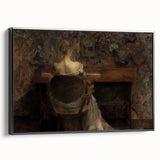 Figure at Desk in Dim Room – Dark Academia Wall Art, Vintage Gothic Prints