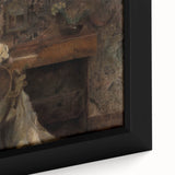 Figure at Desk in Dim Room – Dark Academia Wall Art, Vintage Gothic Prints