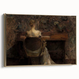 Figure at Desk in Dim Room – Dark Academia Wall Art, Vintage Gothic Prints