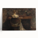 Figure at Desk in Dim Room – Dark Academia Wall Art, Vintage Gothic Prints