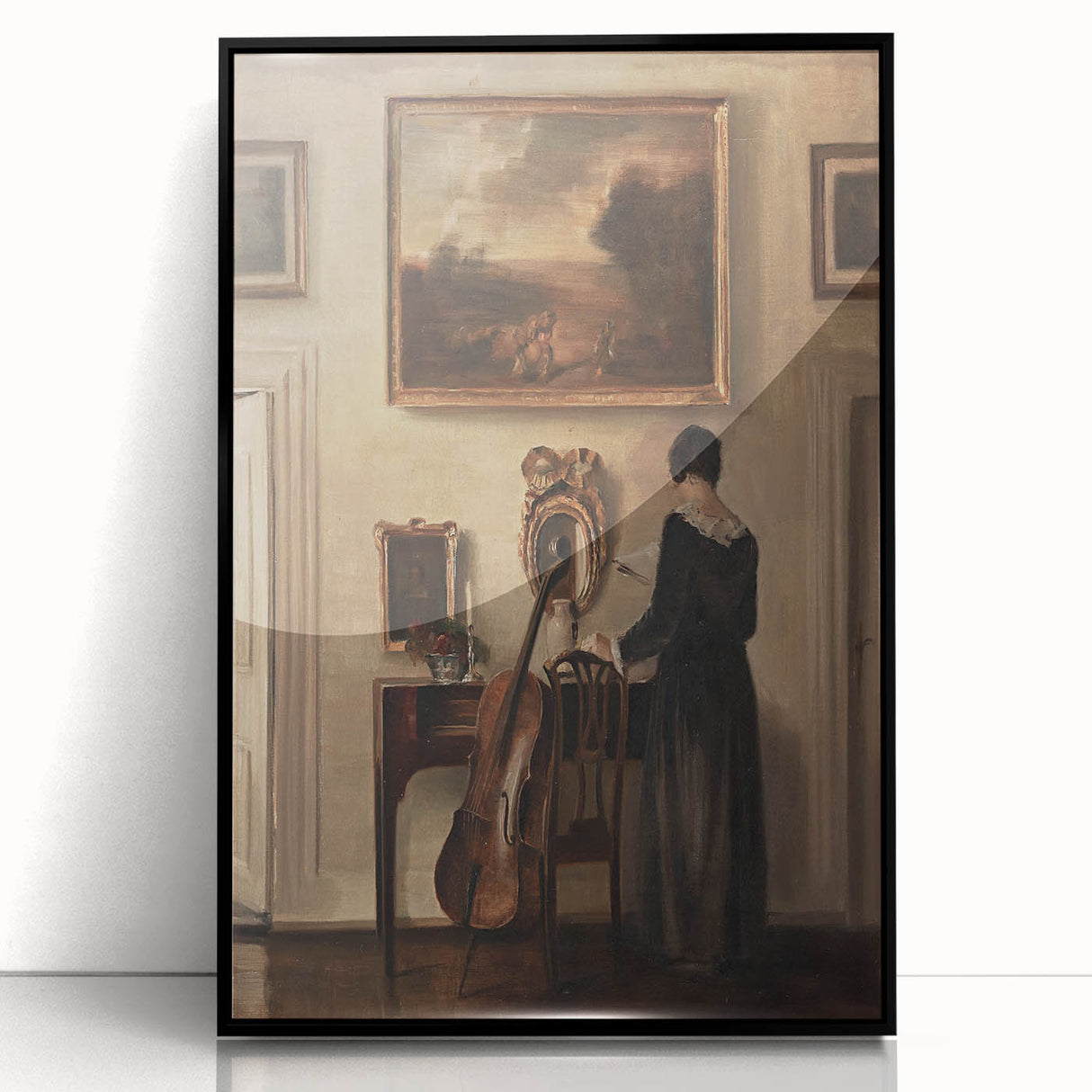 Dark Academia Wall Art - Vintage Gothic Print of Music Room Interior