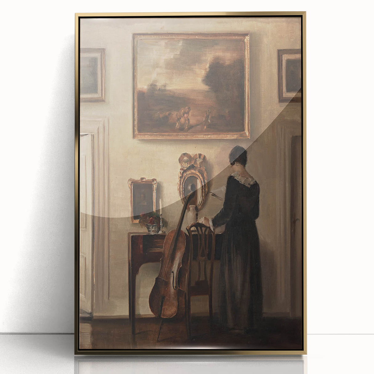 Dark Academia Wall Art - Vintage Gothic Print of Music Room Interior