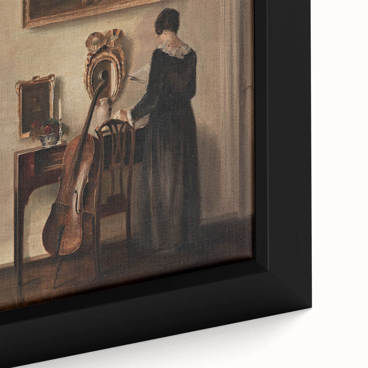 Dark Academia Wall Art - Vintage Gothic Print of Music Room Interior