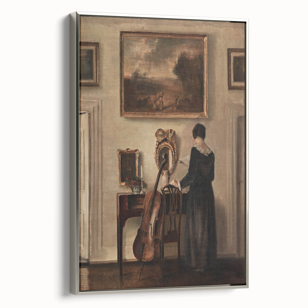 Dark Academia Wall Art - Vintage Gothic Print of Music Room Interior