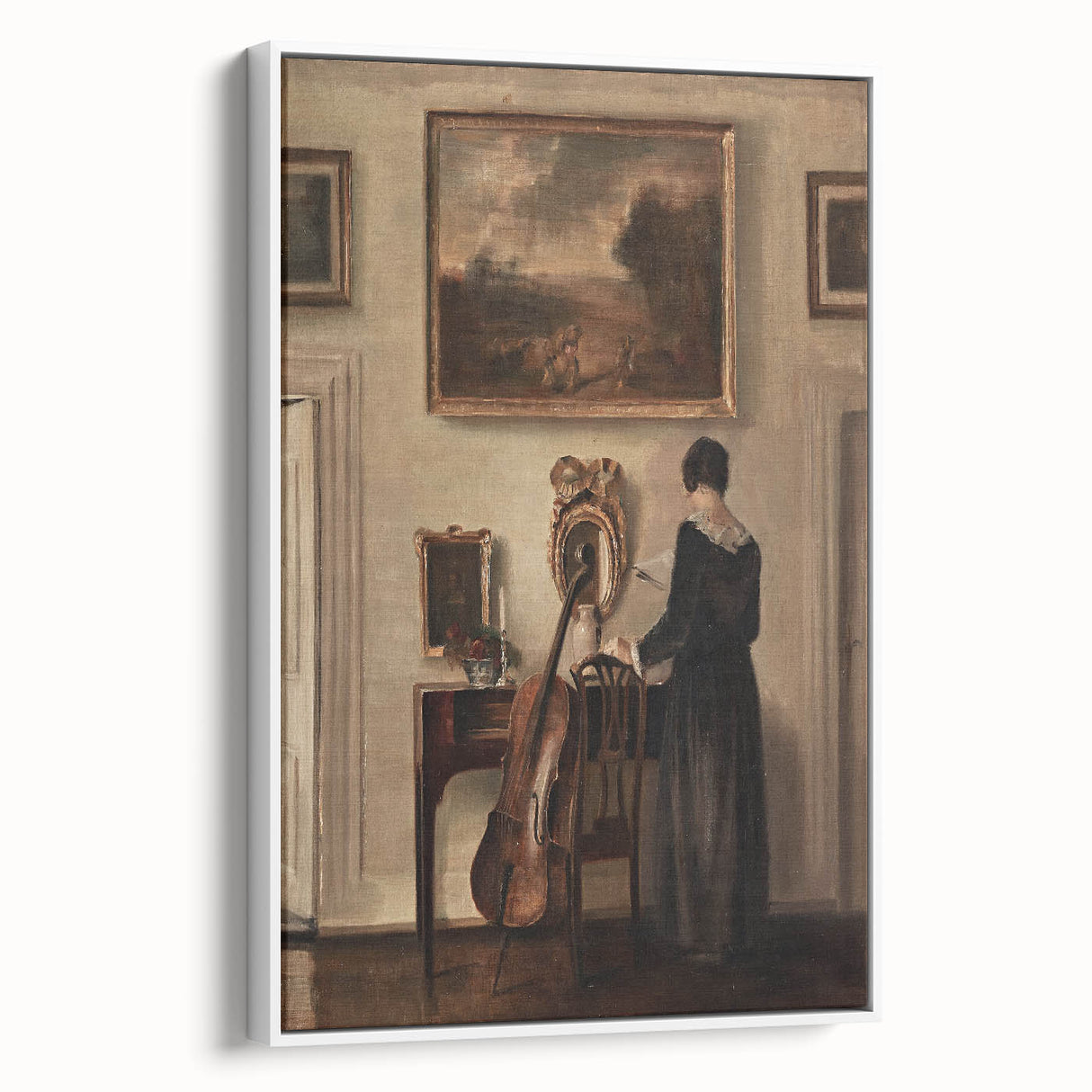 Dark Academia Wall Art - Vintage Gothic Print of Music Room Interior