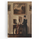 Dark Academia Wall Art - Vintage Gothic Print of Music Room Interior