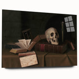 Dark Academia Wall Art – Classic Literature Art with Skull & Books