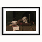 Dark Academia Wall Art – Classic Literature Art with Skull & Books
