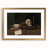 Dark Academia Wall Art – Classic Literature Art with Skull & Books