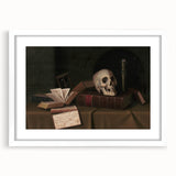 Dark Academia Wall Art – Classic Literature Art with Skull & Books