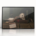 Dark Academia Wall Art – Classic Literature Art with Skull & Books
