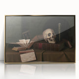 Dark Academia Wall Art – Classic Literature Art with Skull & Books
