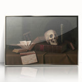 Dark Academia Wall Art – Classic Literature Art with Skull & Books